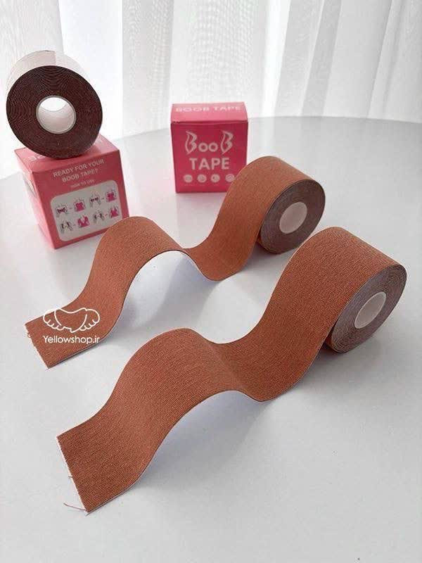 چسب_لیفت_سینه برند BOOBTAPE جنس چسب اکلیریک جنس پارچه کتان و اسپاندکس نخ لاکرا